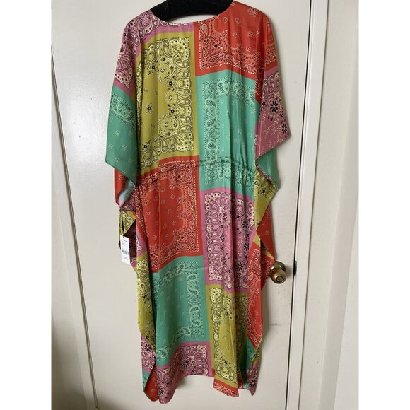 W By Worth Womens Blouse Dress Multicolor Rainbow Floral Size M - Picture 8 of 10